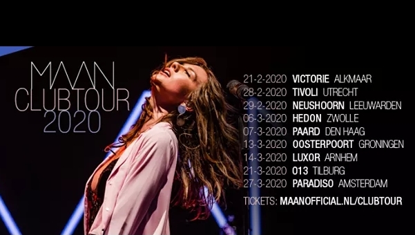 Opnieuw clubtour Maan in 2020 | Artist Agency Nederland